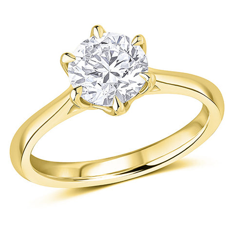 18ct Yellow Gold 1.26ct Round Brilliant Cut Diamond Solitaire