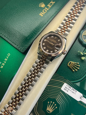 Rolex Datejust 28 Chocolate Diamond Dial (2020 Full Set) 279171