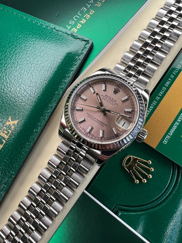 Rolex Datejust 31 Pink Baton Dial (2016 Box & Papers)