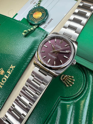 Rolex Oyster Perpetual 34 "Red Grape" 2016 Full Set