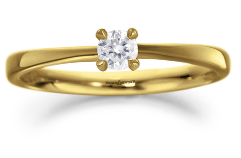 9ct Yellow Gold Round Brilliant Diamond solitaire Ring