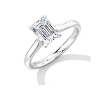 Platinum 1.55ct Emerald Cut Lab Grown Diamond Ring
