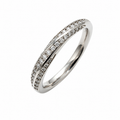 Platinum 0.25ct Diamond Grain Set Twist Ring