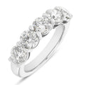 Platinum 3ct Round Brilliant Cut 5 Stone Lab Grown Diamond Ring