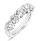 Platinum 3ct Round Brilliant Cut 5 Stone Lab Grown Diamond Ring