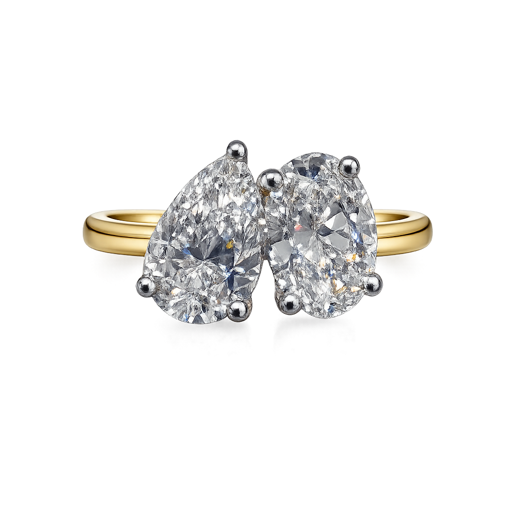18ct Yellow Gold Pear & Oval Toi Et Moi 3ct Total