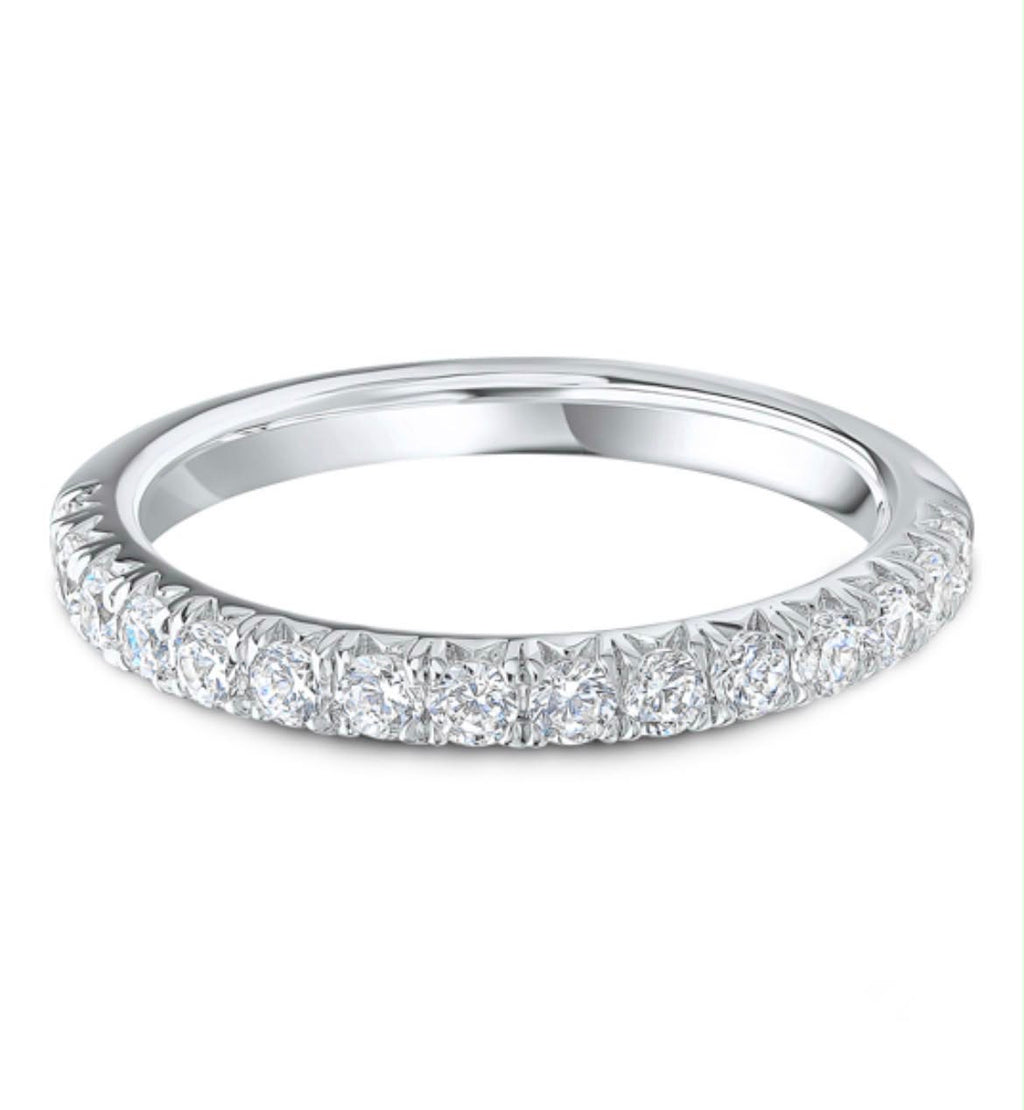 Platinum 0.50ct Lab Grown Half Eternity Ring