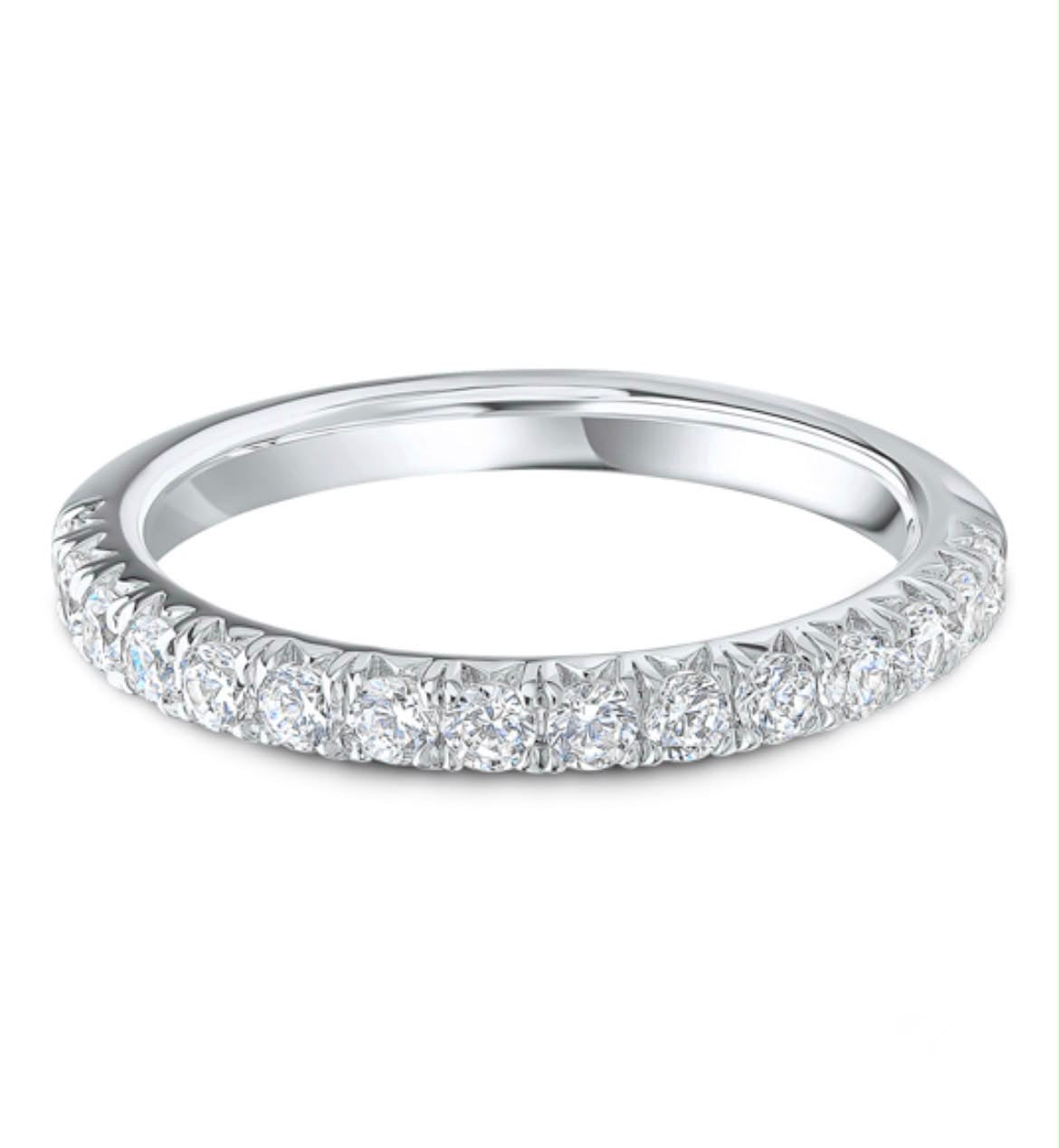 Platinum 0.50ct Lab Grown Half Eternity Ring