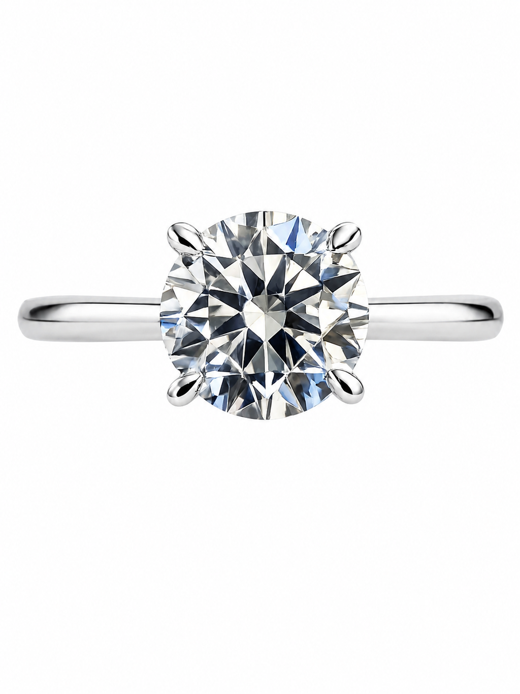 Platinum 2.07ct Round Brilliant Cut Lab Grown Diamond Solitaire