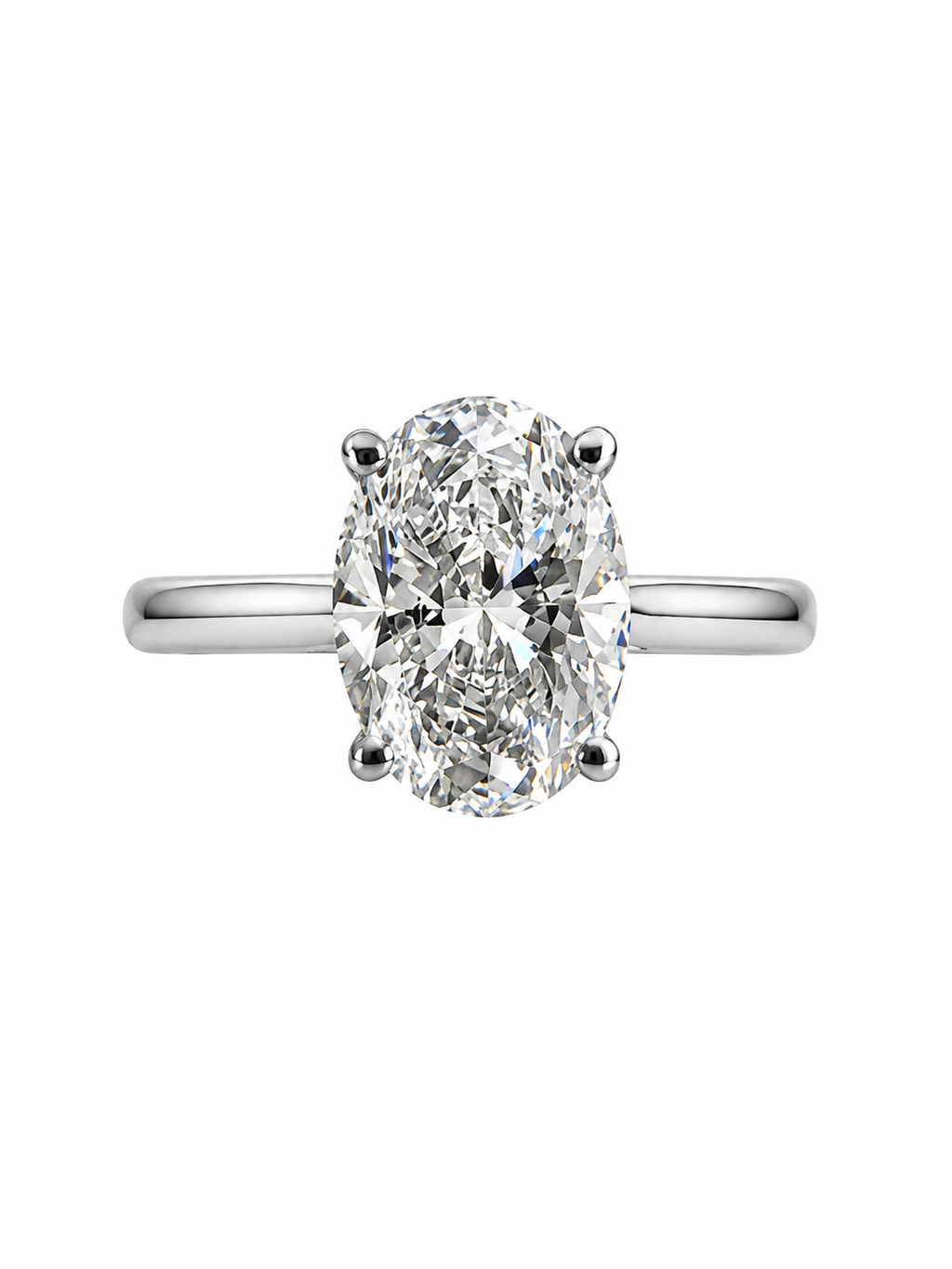 Platinum 2.03ct Oval Cut Lab Grown Diamond Solitaire