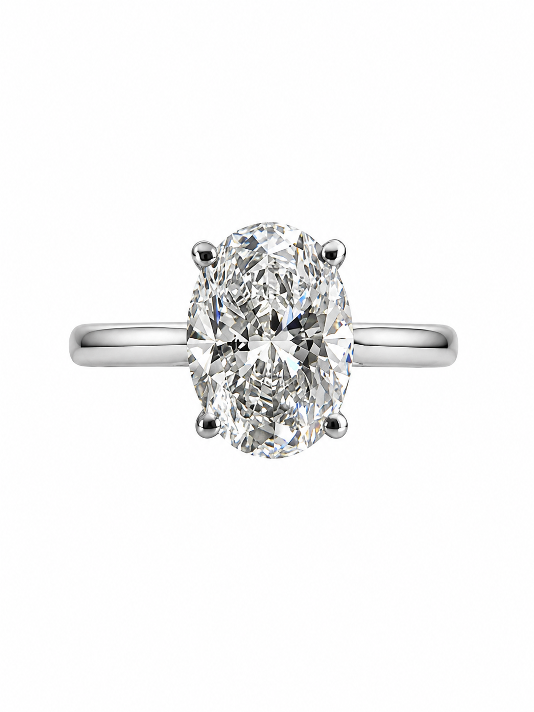 Platinum 2.03ct Oval Cut Lab Grown Diamond Solitaire