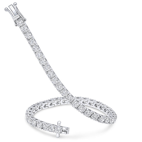 Platinum 6.50ct Lab Grown Diamond Tennis Bracelet