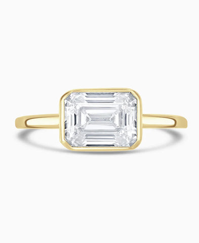 18ct Yellow Gold 1.02ct Emerald Cut Diamond Ring