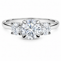 Platinum 3 stone 1.50ct total lab grown diamond ring