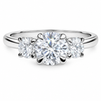 Platinum 3 stone 1.50ct total lab grown diamond ring
