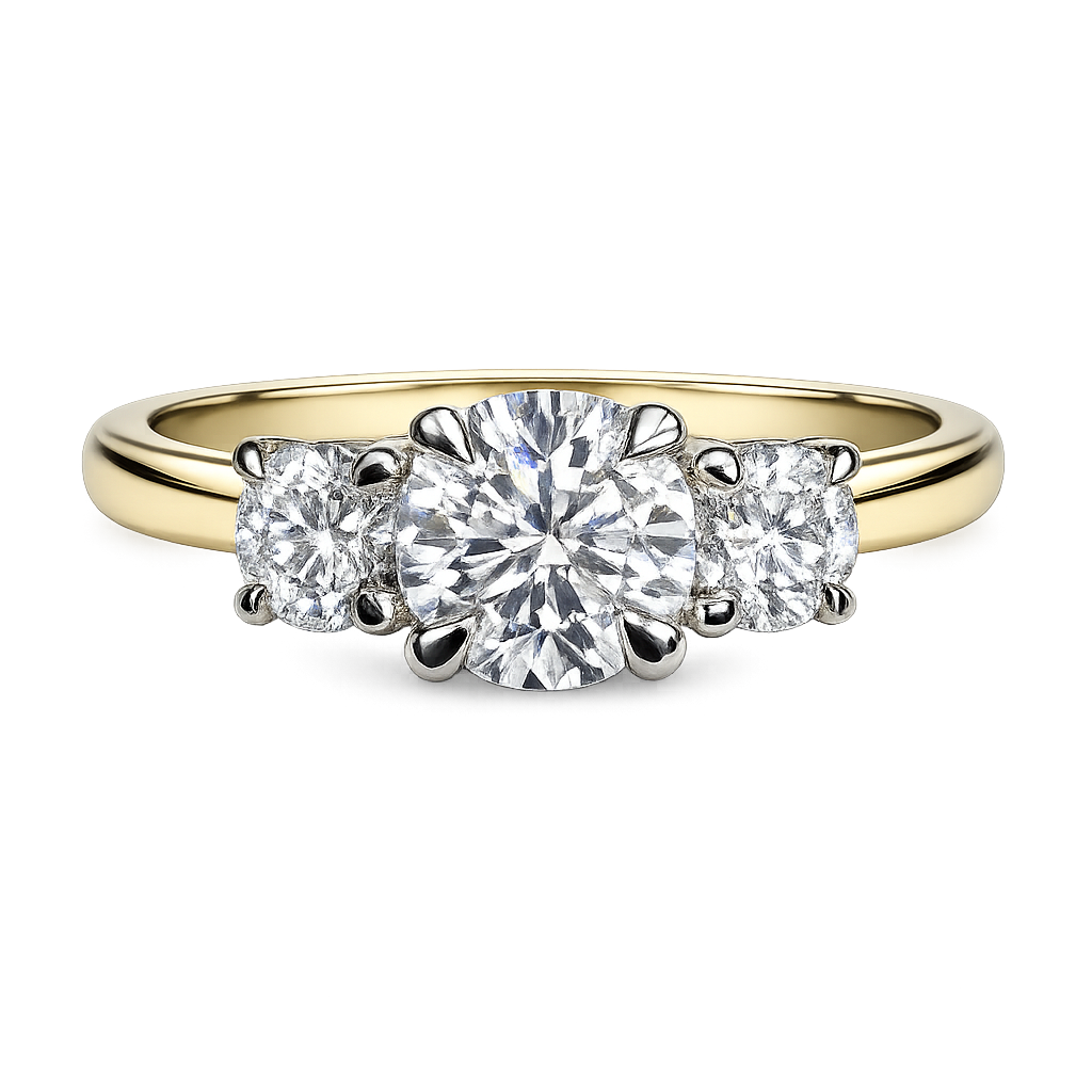 18ct Yellow Gold 1.19ct Total Lab Grown 3 stone Diamond Ring