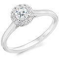 Platinum 0.30ct Round Brilliant Diamond with Halo