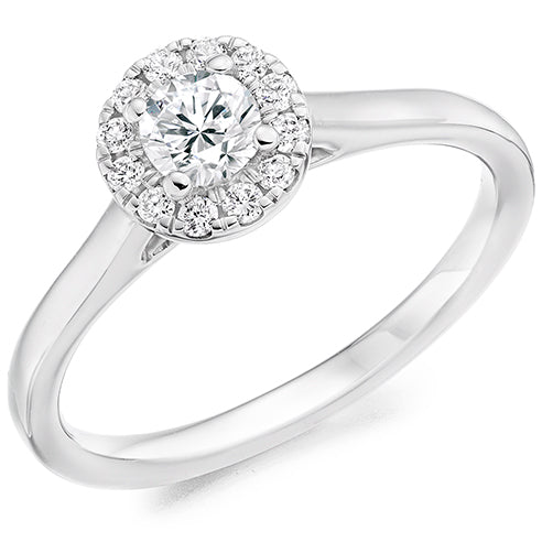 Platinum 0.30ct Round Brilliant Diamond with Halo