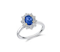 Platinum 1ct Sapphire and 0.70ct Diamond Cluster Ring