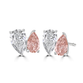 18ct White Gold Toi Et Moi Pear Lab grown Diamond Stud Earrings