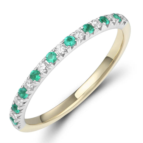 18ct Gold Emerald and Diamond Ring