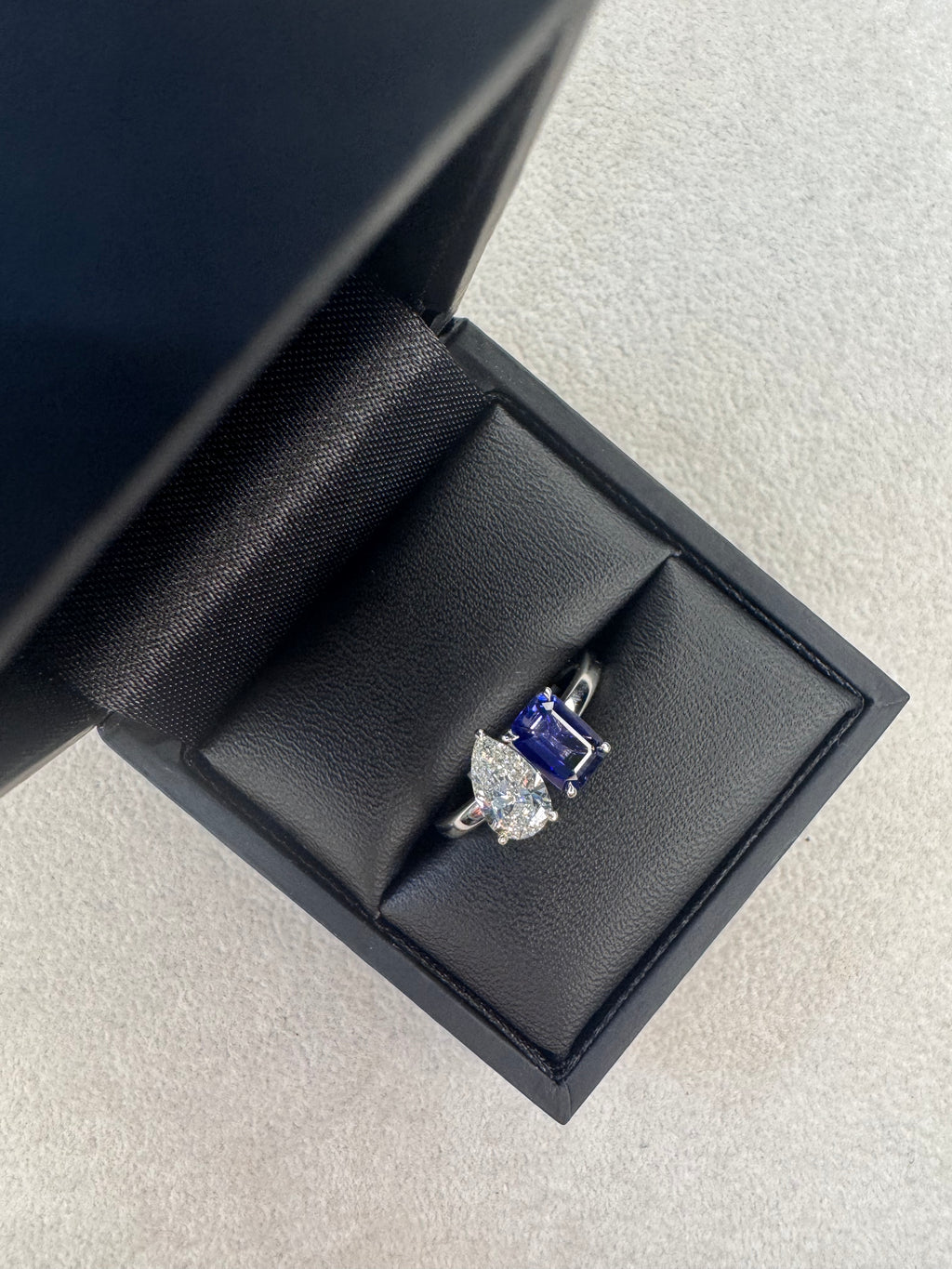 Platinum Lab grown Sapphire & Diamond Toi Et Moi 1.71ct Total
