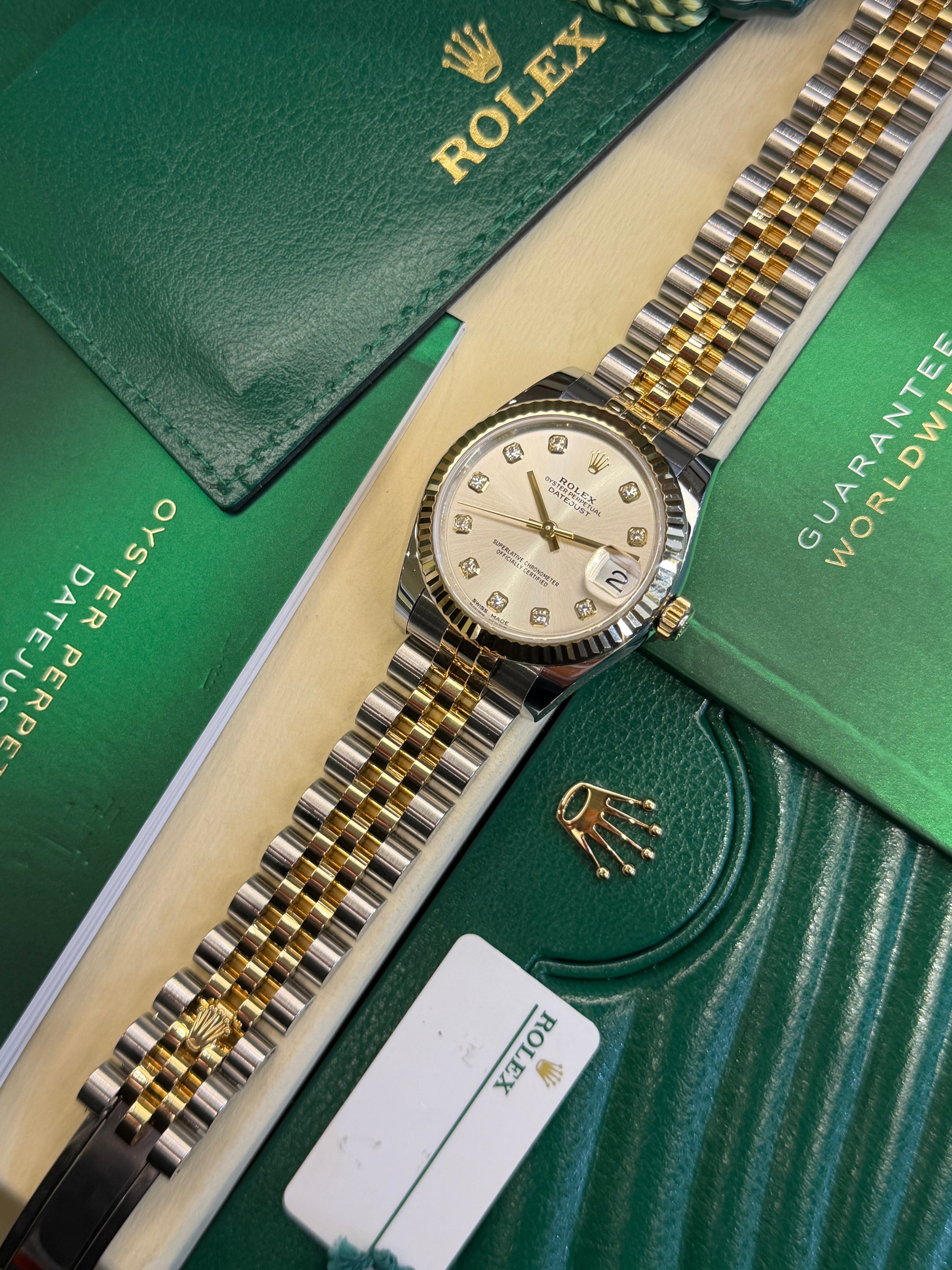 Rolex Datejust 31 Silver Diamond Dial (2019 Full Set) 178273