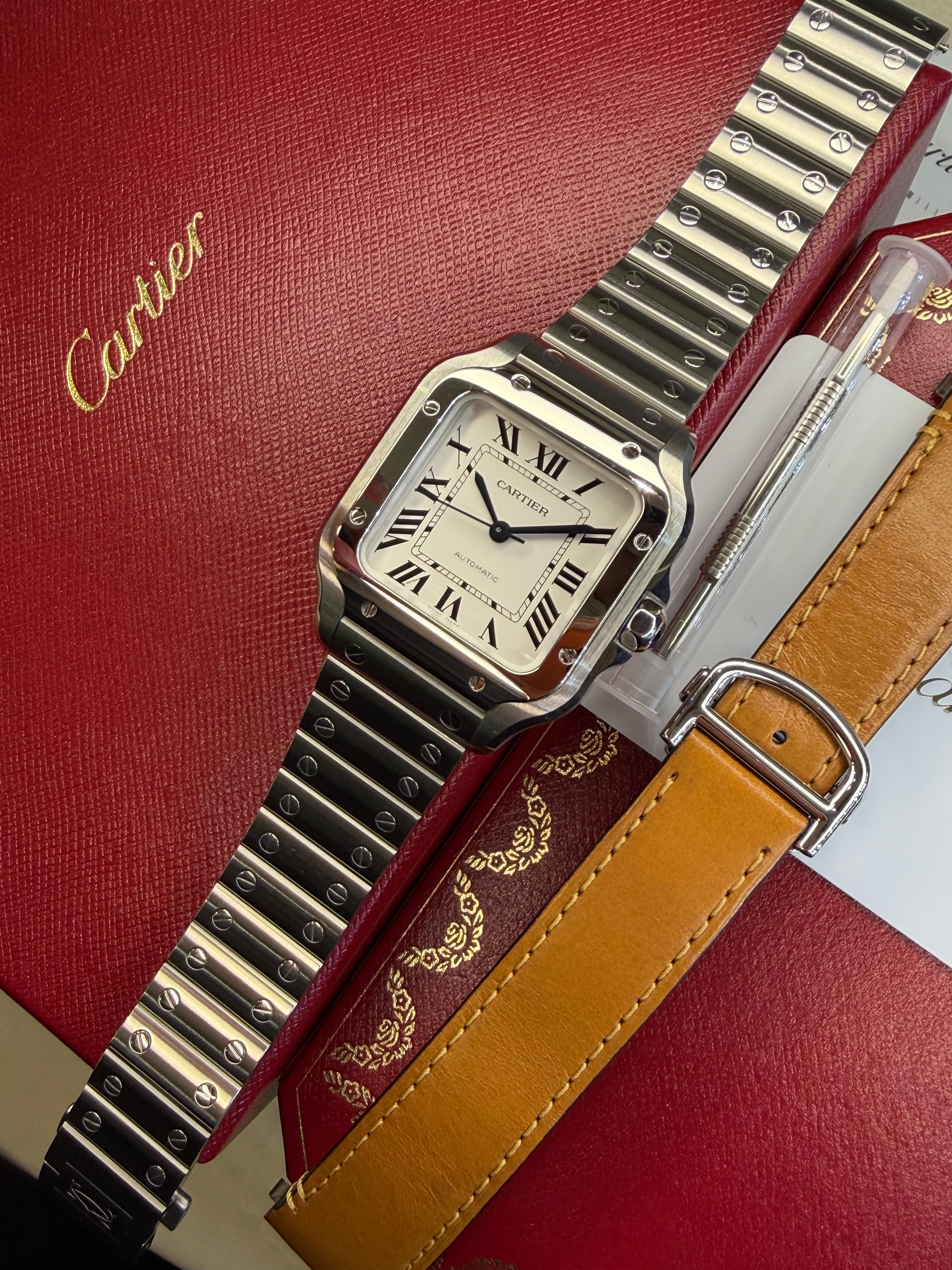Cartier Santos Medium White (2025 Full Set) WSSA0029