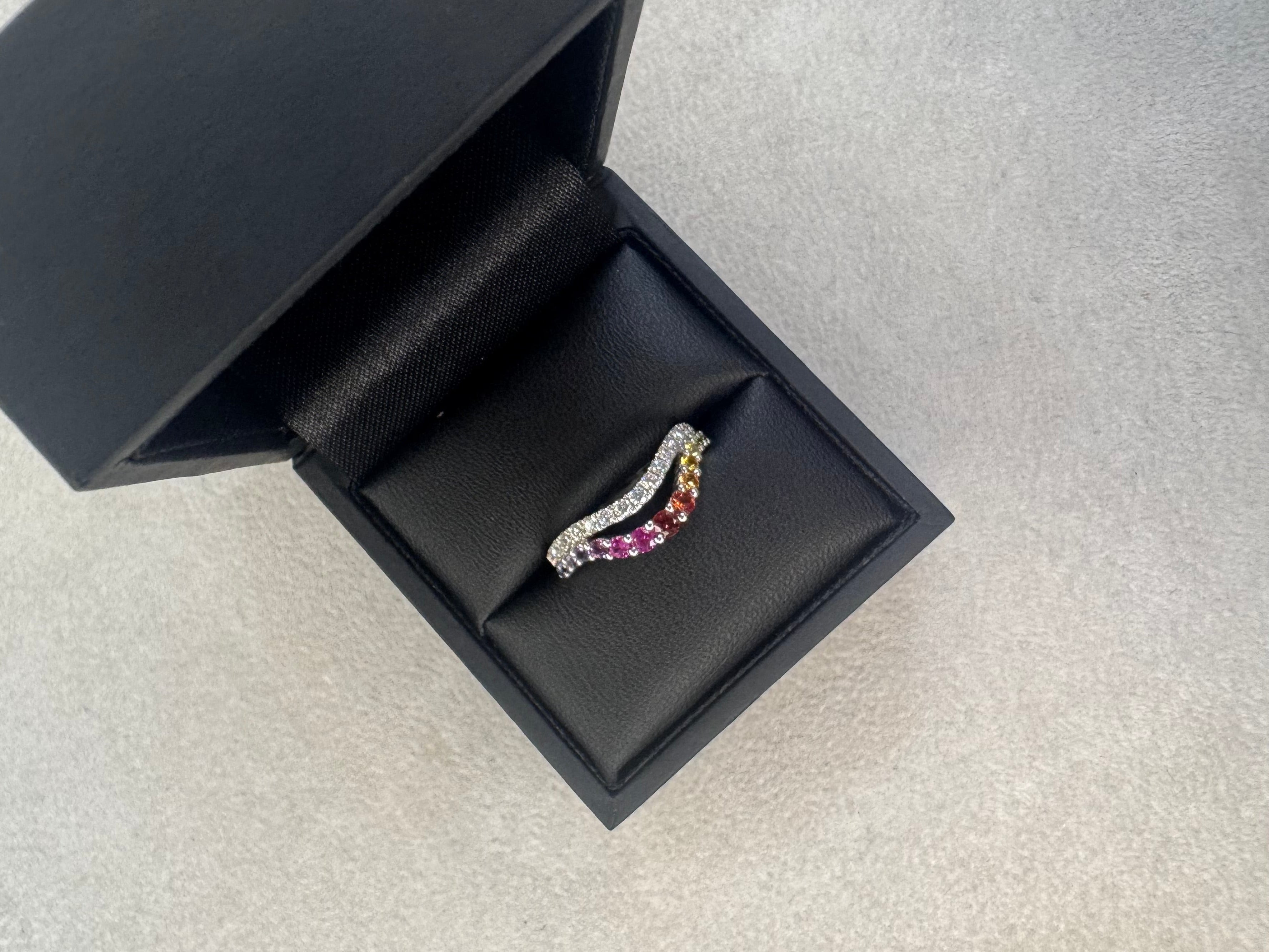 18ct White Gold Multi Sapphire Ring