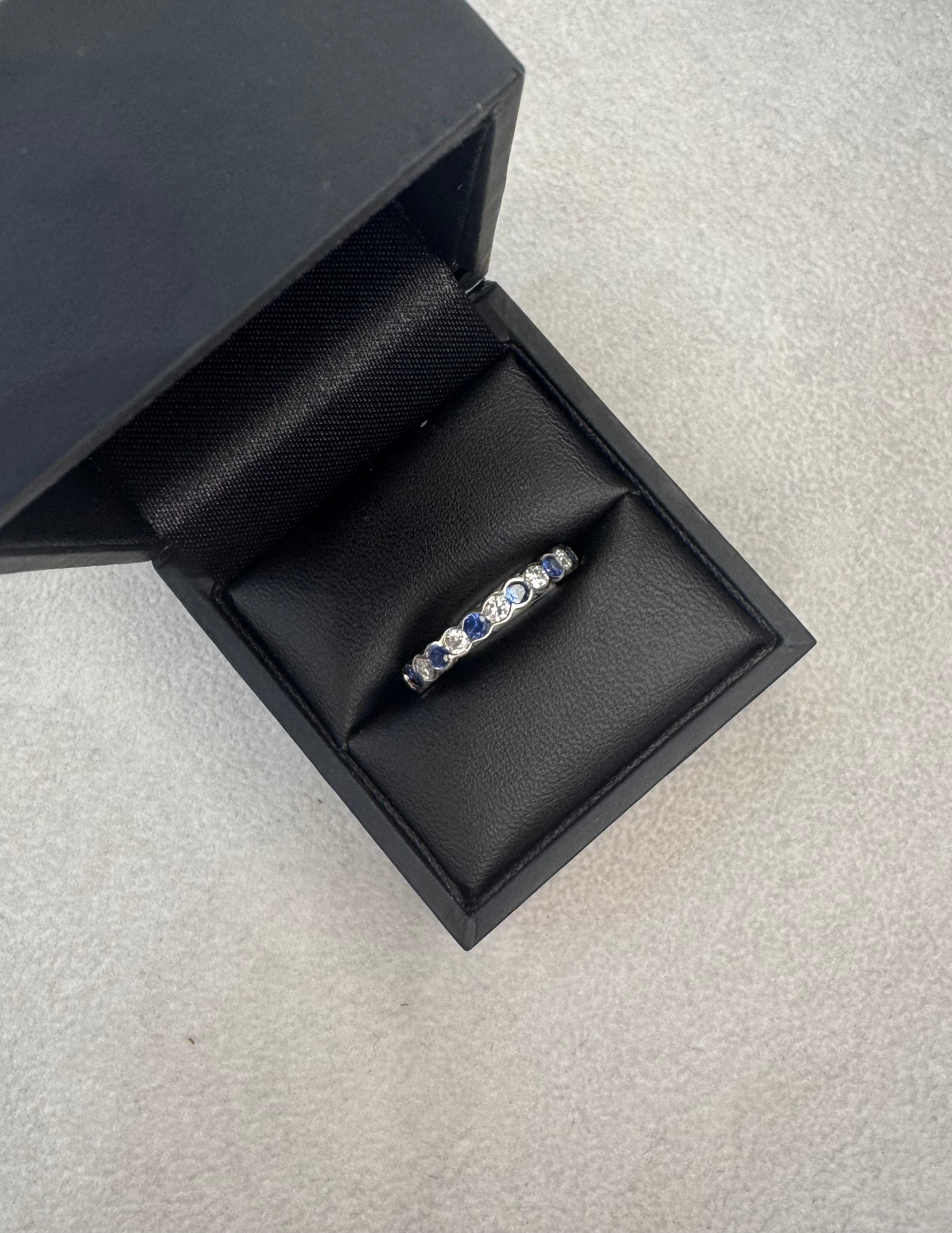 Palladium Sapphire & Diamond Full Eternity Ring