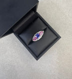 18ct White Gold Tanzanite Sapphire and Diamond Ring