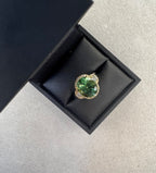 18ct White and Yellow Gold Green Tourmaline and Diamond Ring