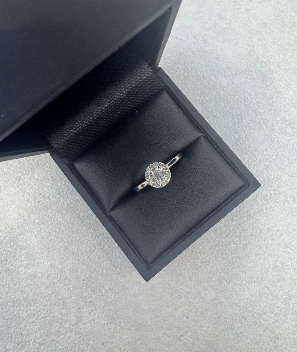 Platinum 0.30ct Round Brilliant Diamond with Halo
