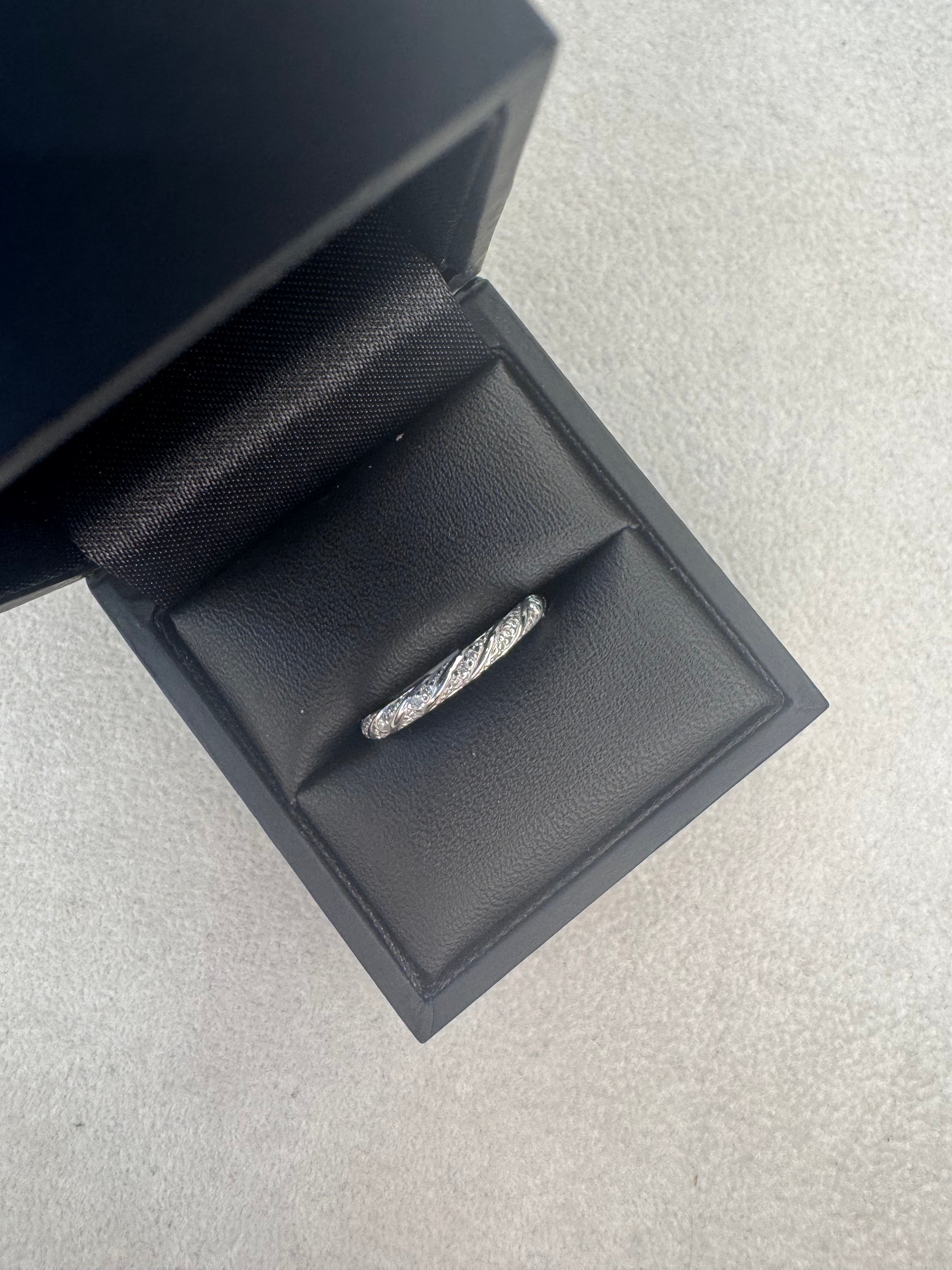 Platinum 0.18ct Diamond Rope Style Half Eternity Ring