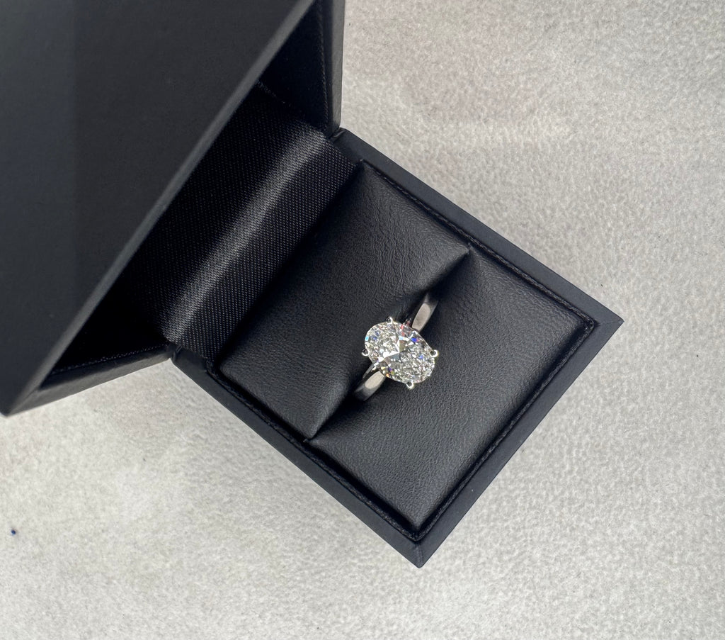 Platinum 2.03ct Oval Cut Lab Grown Diamond Solitaire