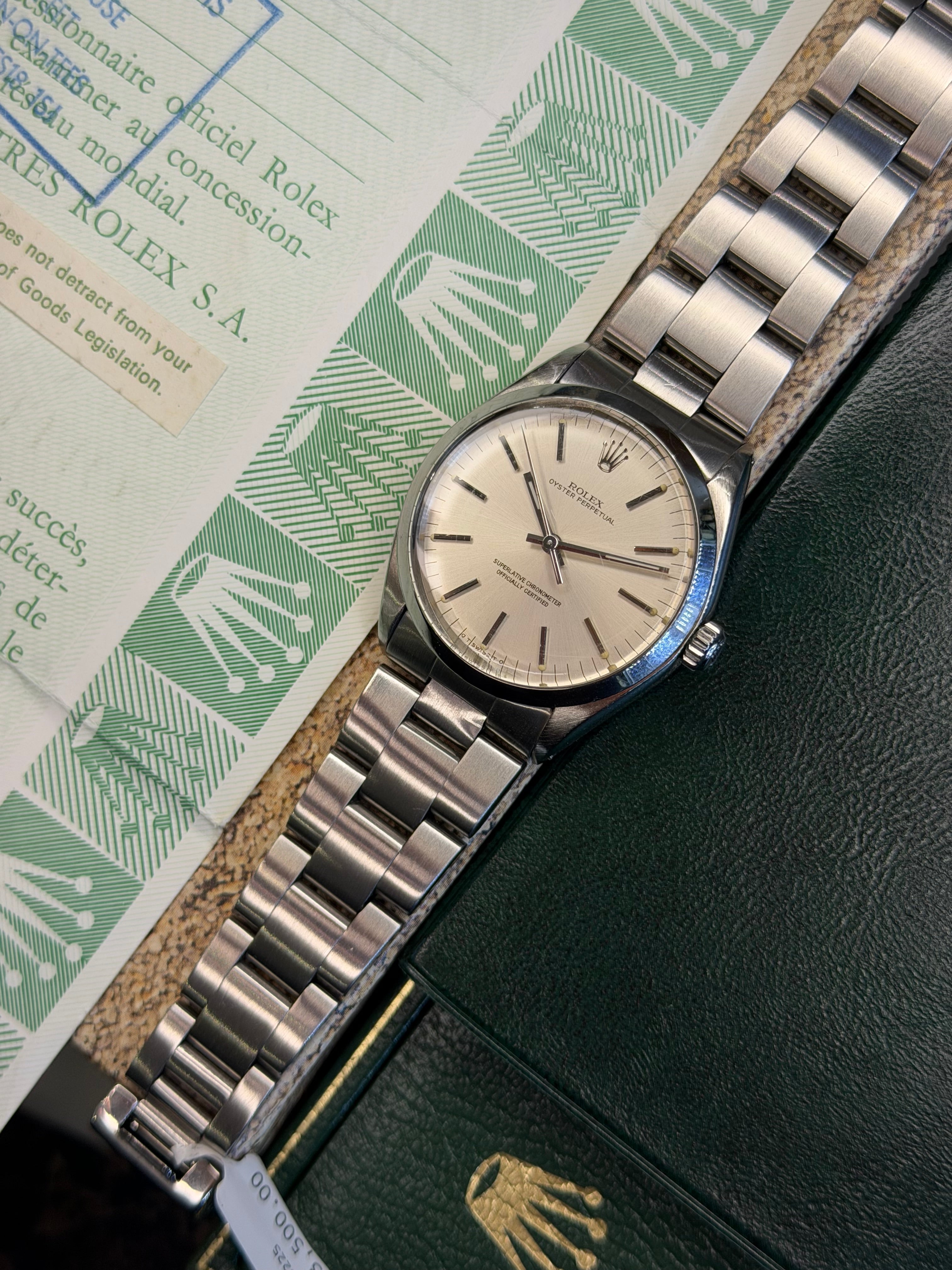 Rolex Oyster Perpetual 34 Silver (1981 Box & Papers) 1002