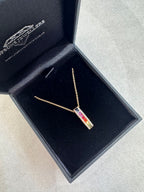 18ct Rose Gold 0.63ct Multi Coloured Sapphire and Diamond Pendant