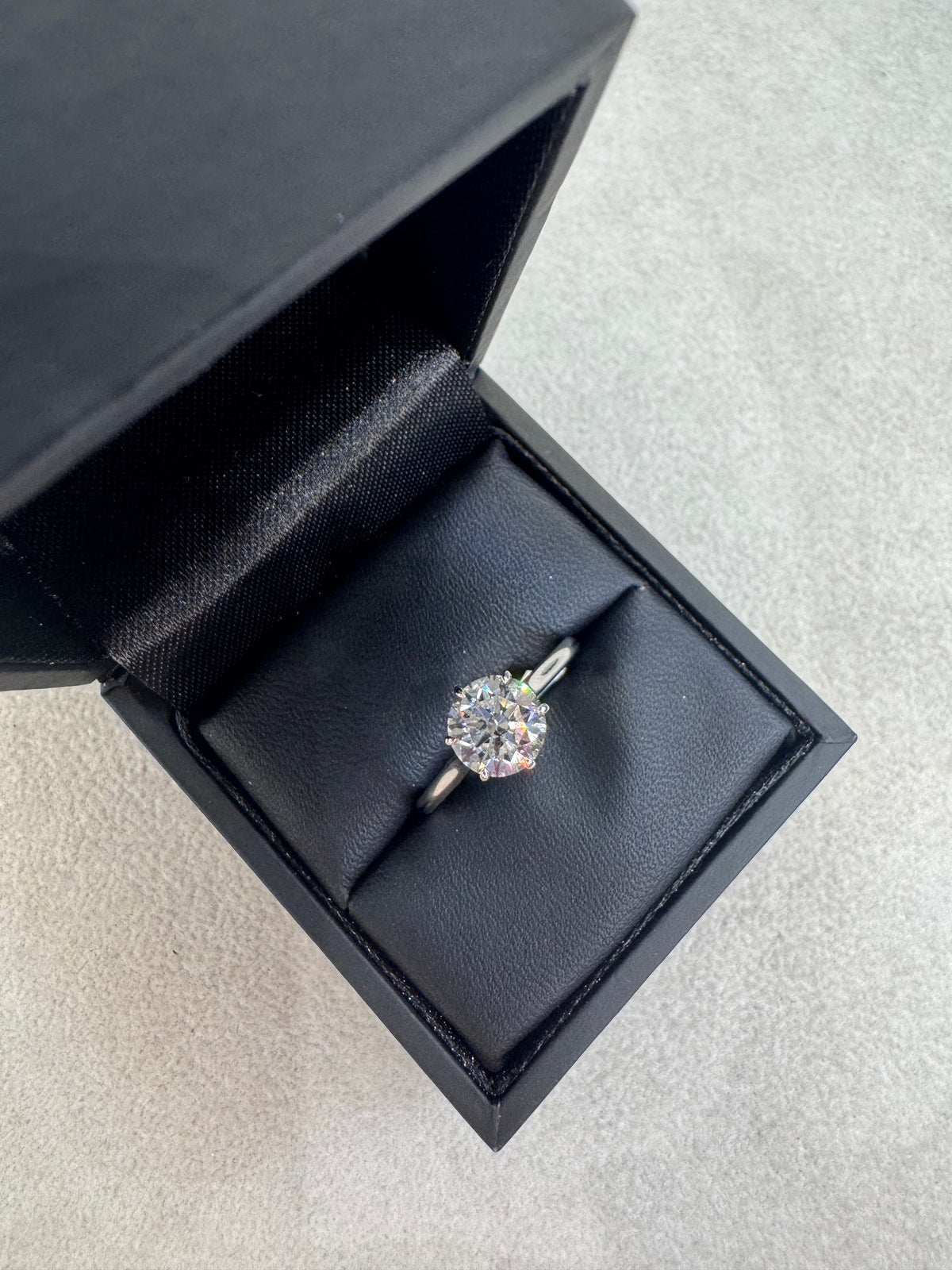 Platinum 1.50ct 6 Claw Lab Grown Round Brilliant Cut Diamond Ring