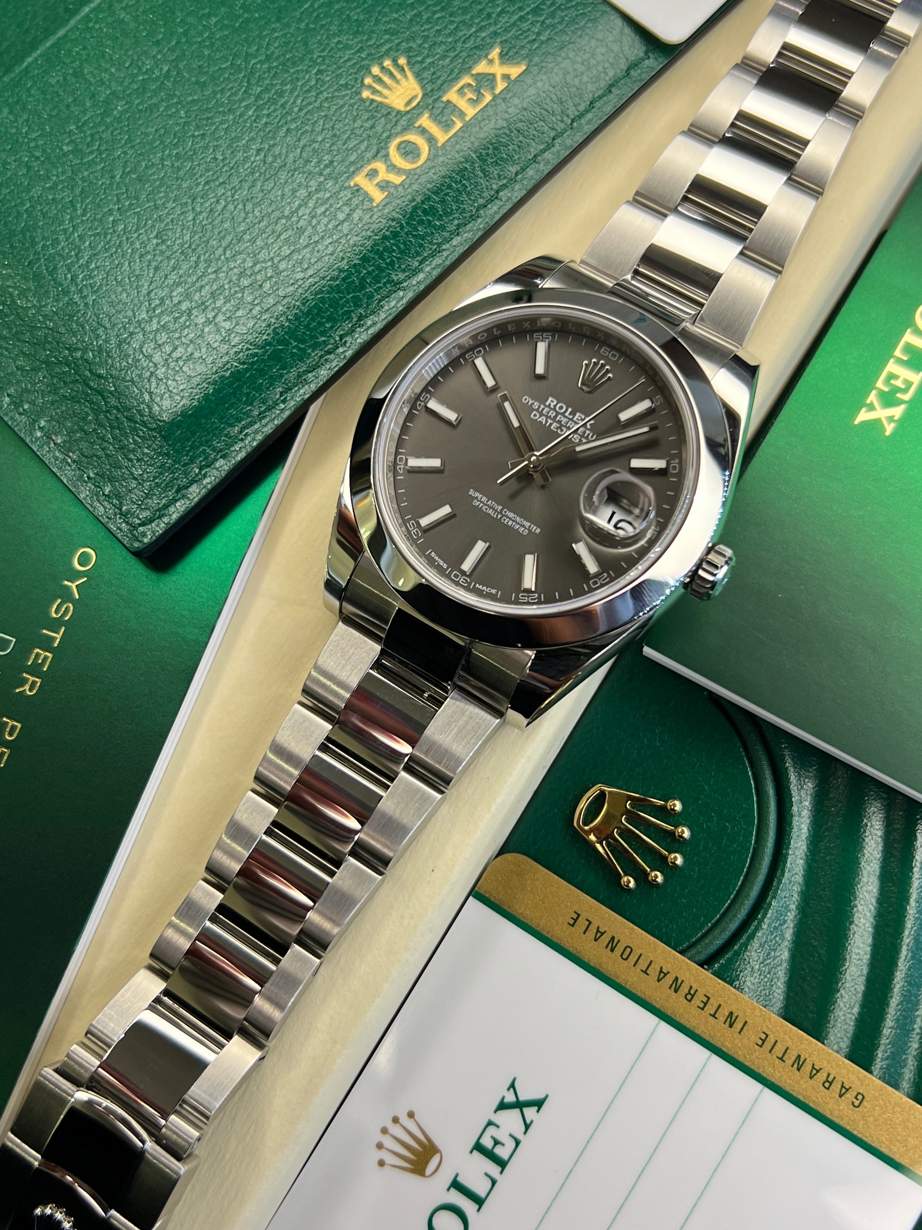 Rolex Datejust 41 Rhodium Baton (2018 Full Set) 126300