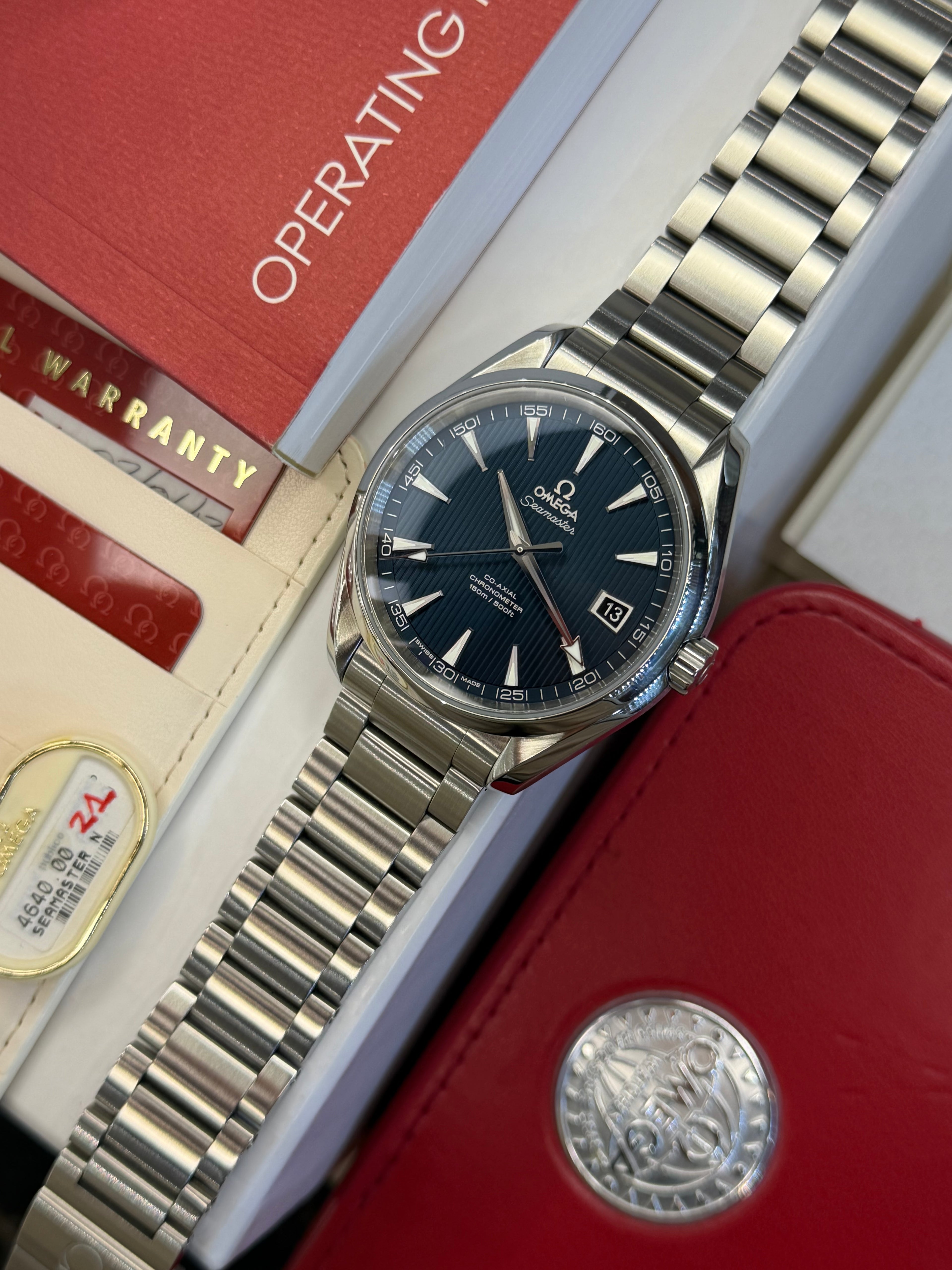 Omega Aqua Terra 41 Blue (2013 Box & Papers)