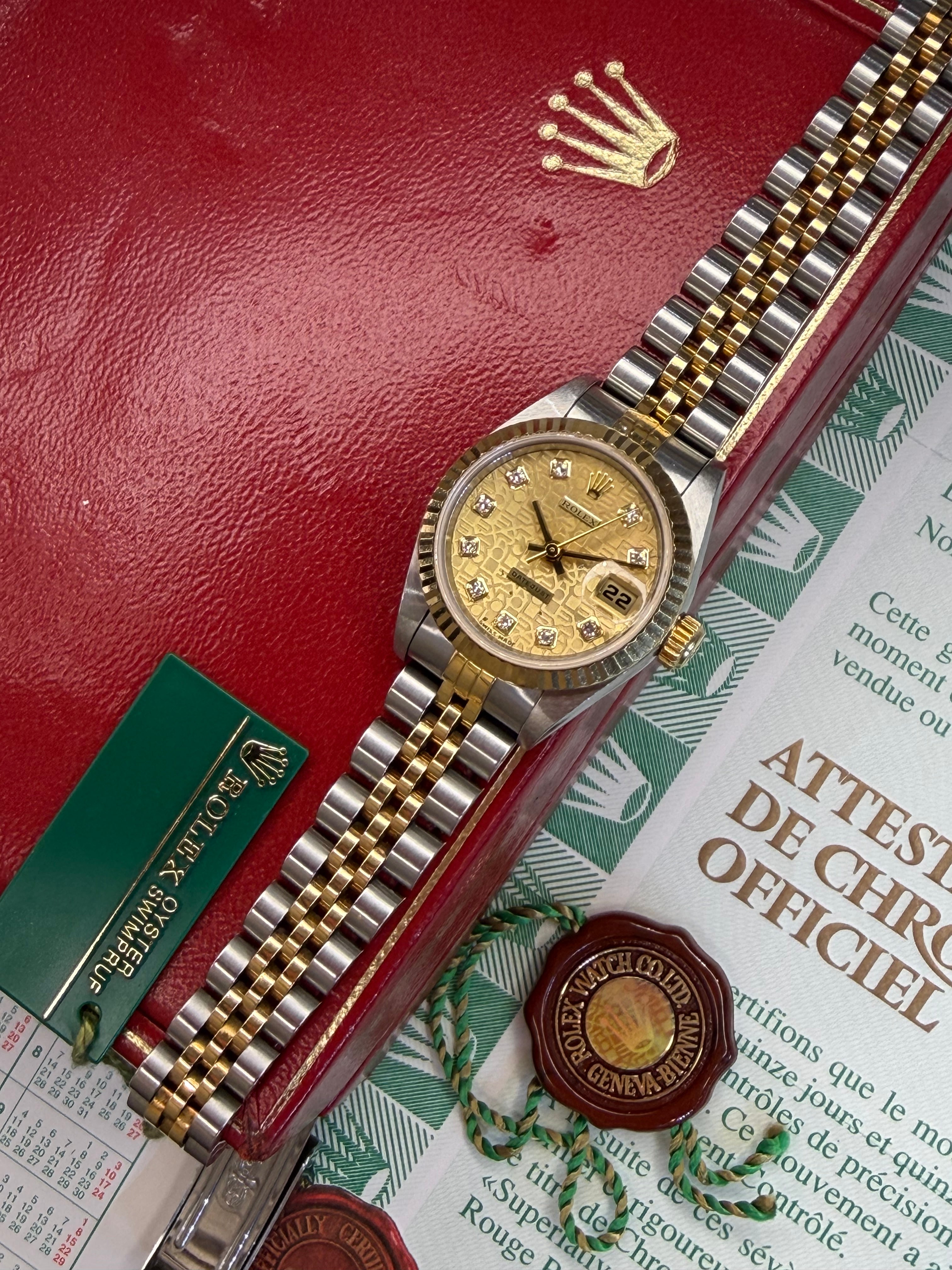 Rolex Datejust 26 Champagne Jubilee Diamond Dial (1999 Box & Papers)