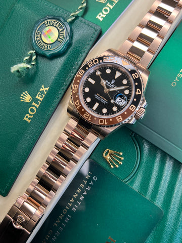 Rolex GMT Master II "Rootbeer" Full Rose (2021 Box & Papers)