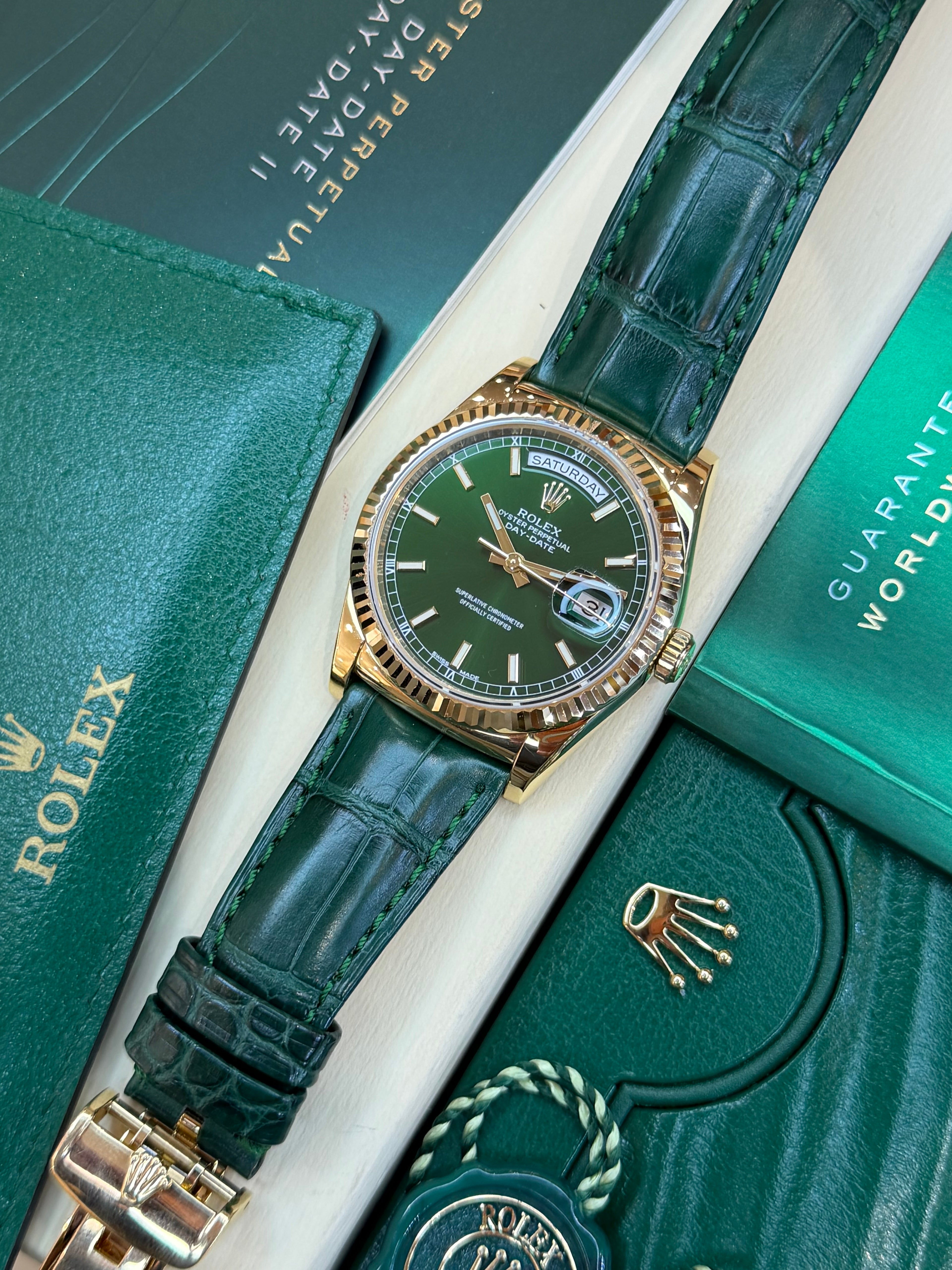 Rolex Day-Date 36 Green (2017 Box & Papers) 118138