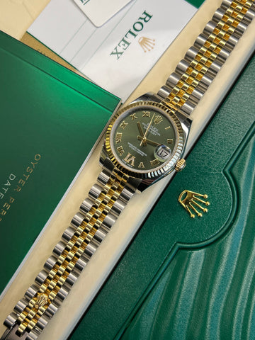 Rolex Datejust 31 Olive Green (2017 Box & Papers) 178273