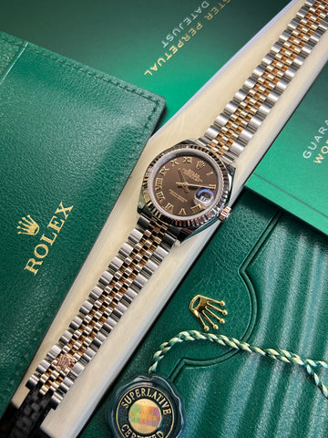 Rolex Datejust 28 Chocolate Roman Dial (2018 Box & Papers)