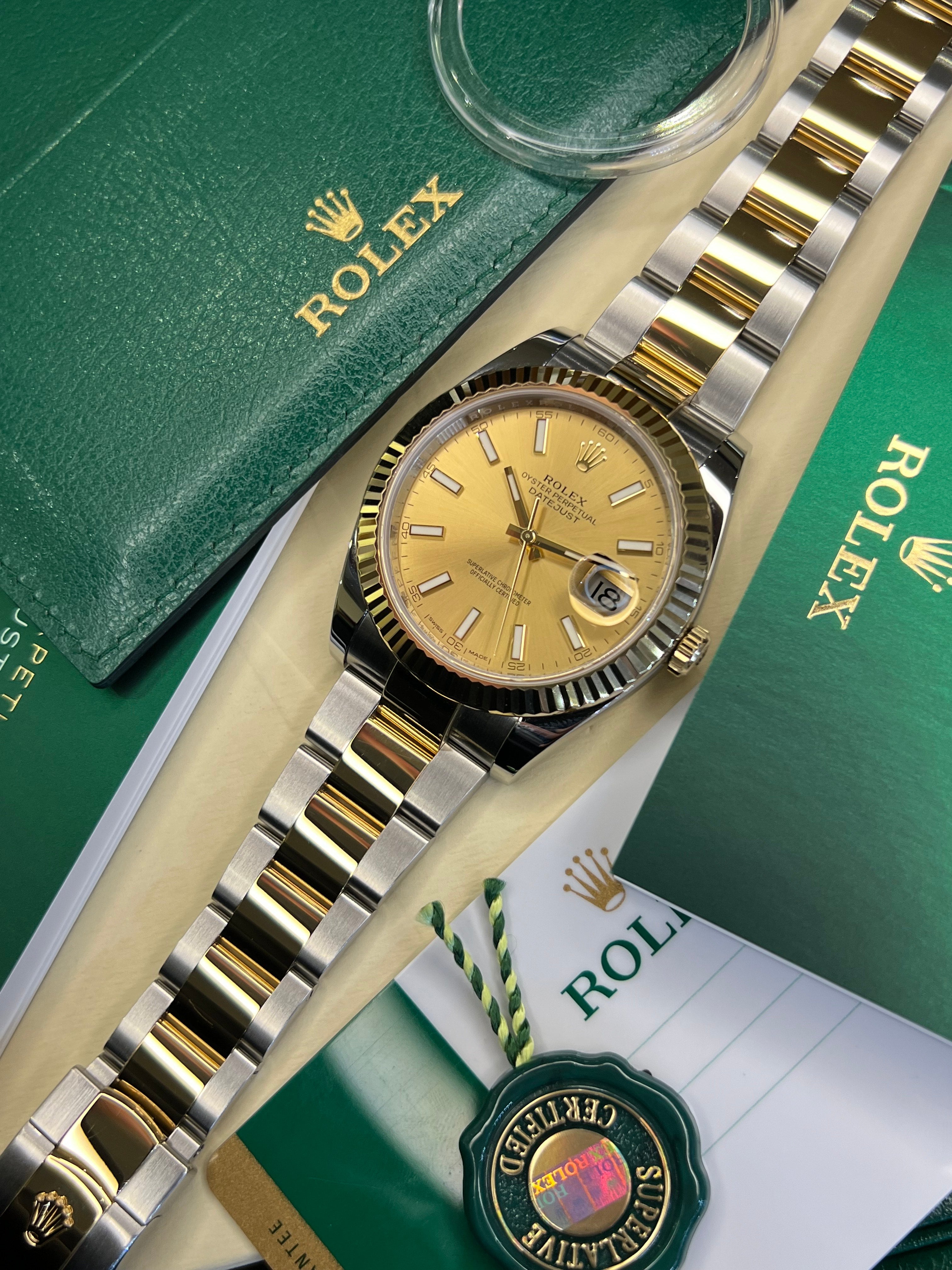 Rolex Datejust 41 Champagne Baton (2018 Box & Papers) 126333