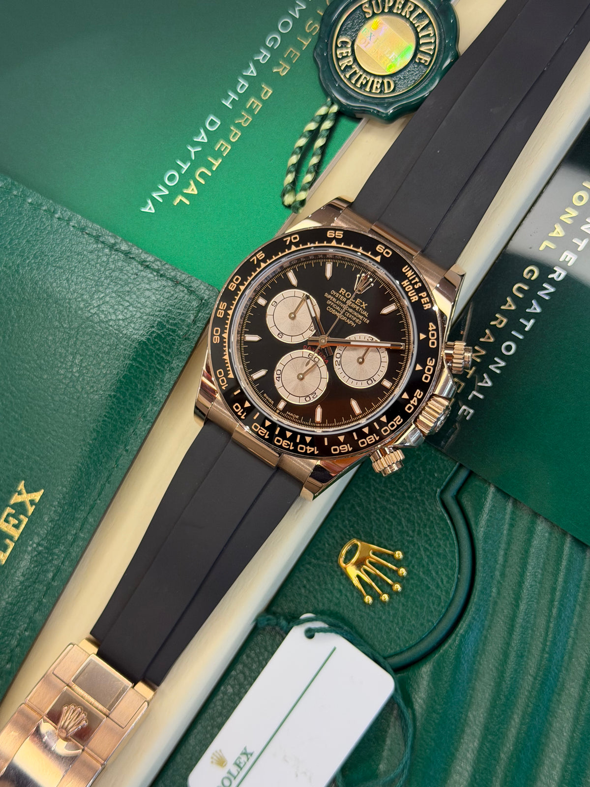Rolex Daytona Rose Gold Oysterflex (2024 Full Set) 126515LN