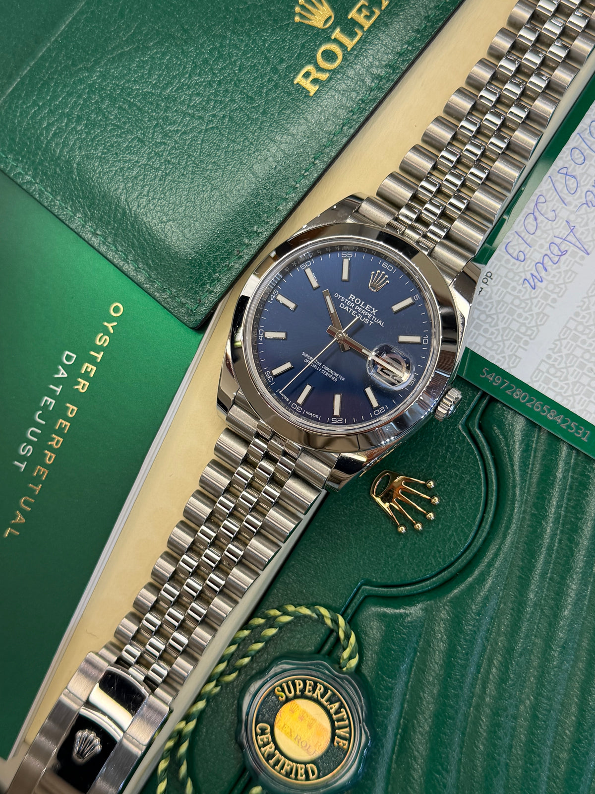 Rolex Datejust 41 Blue Dial (2019 Box & Papers) 126300