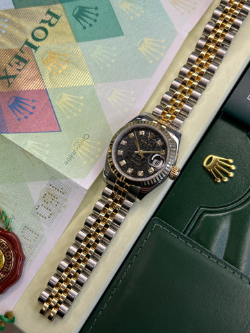 Rolex Datejust 26 Black Diamond Dial (2006 Box & Papers) 179173