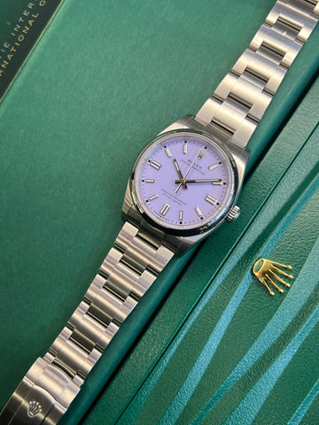 Rolex Oyster Perpetual 36 "Lavender" (2025 Box & Papers)